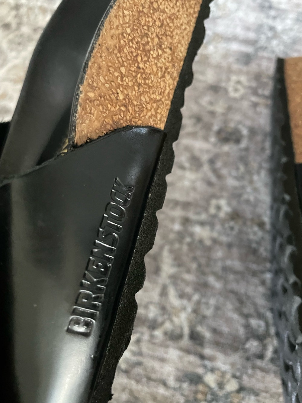 Birkenstock Madrid Big Buckle Sandal High Shine Black Leather Size 40 Gold - Picture 7 of 9